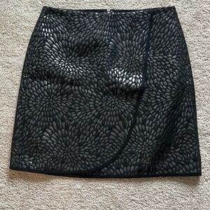 LOFT Black Wrap Skirt with Metallic Detail